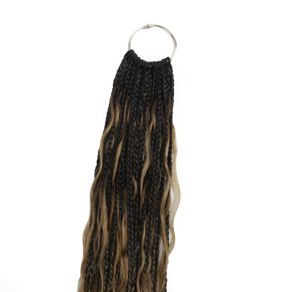 Honey Blonde Ombre Deep Wave Boho Braids with Human Hair Blend