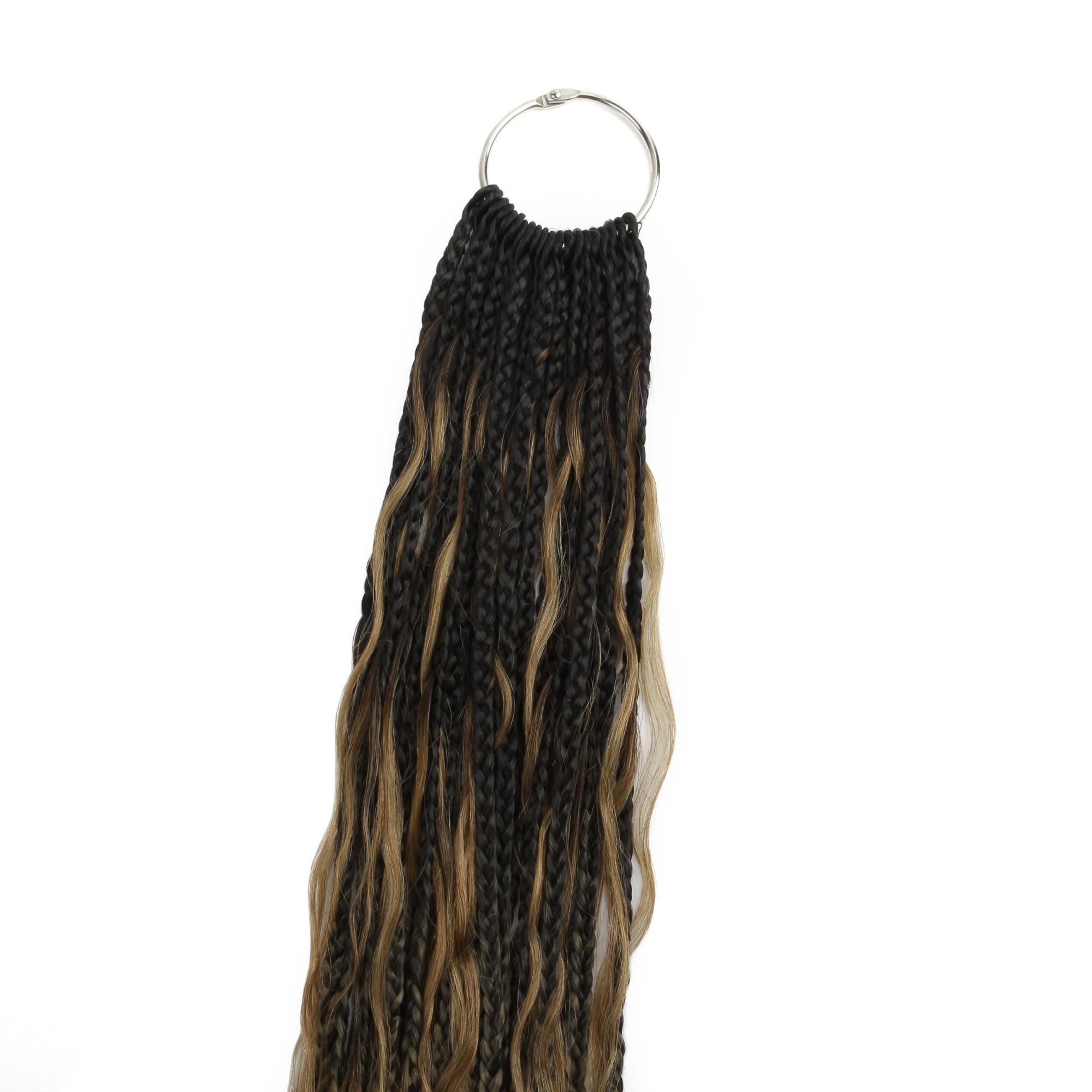 Honey Blonde Ombre Deep Wave Boho Braids with Human Hair Blend