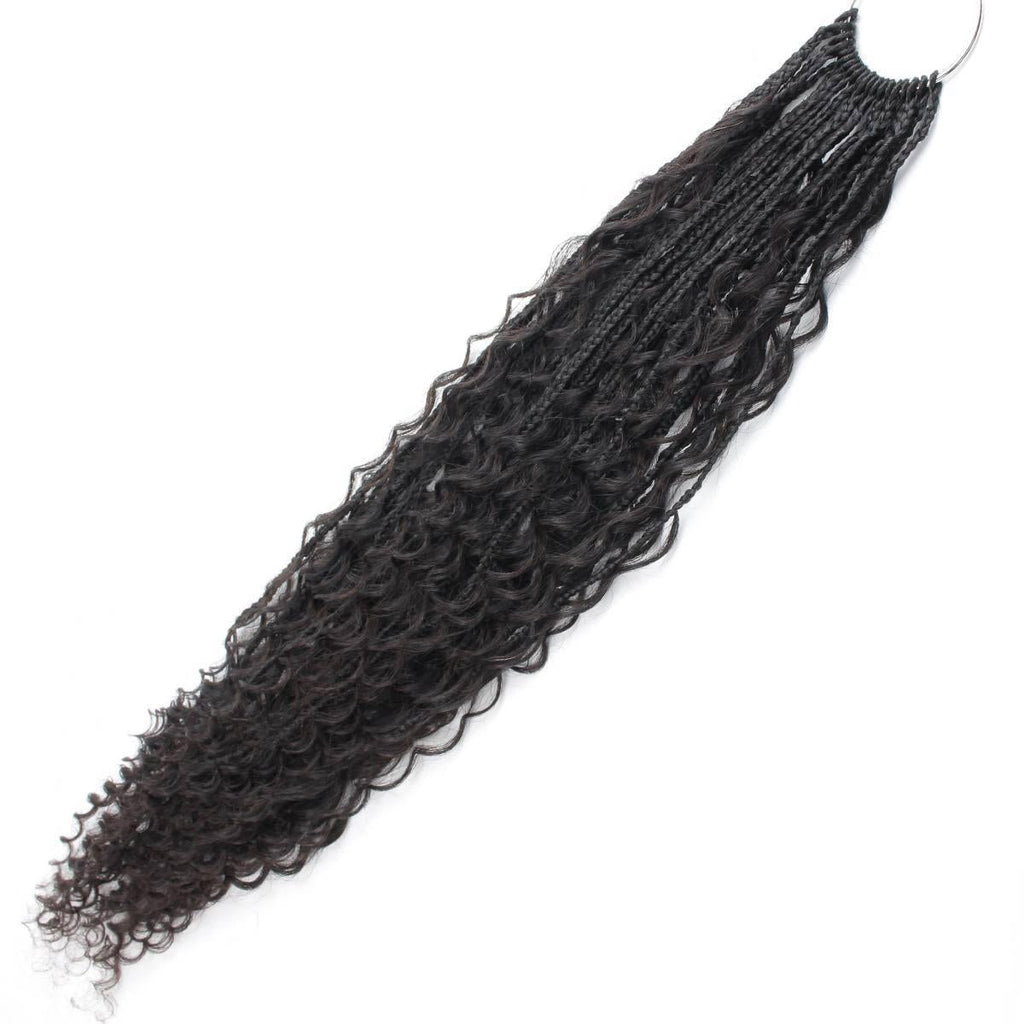 Deep Wave Boho Braids with Human Hair Blend