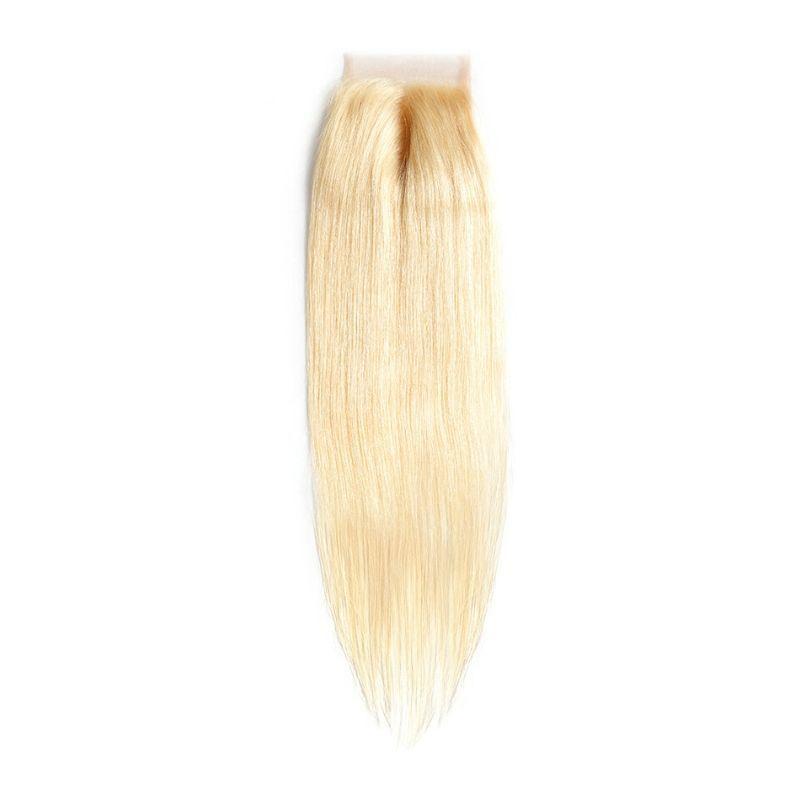 Blonde Straight 4x4 Transparent Lace Closure