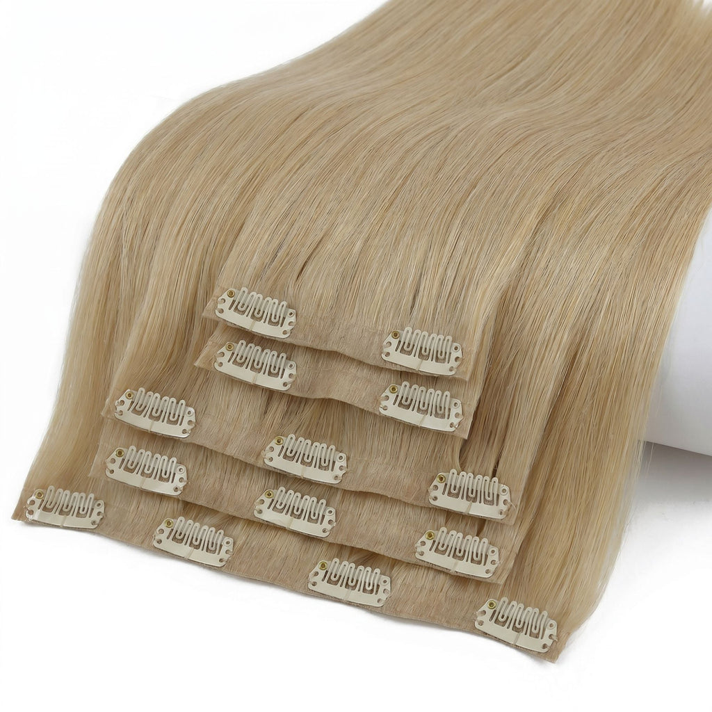 Warm Honey Blonde Seamless Clip-ins
