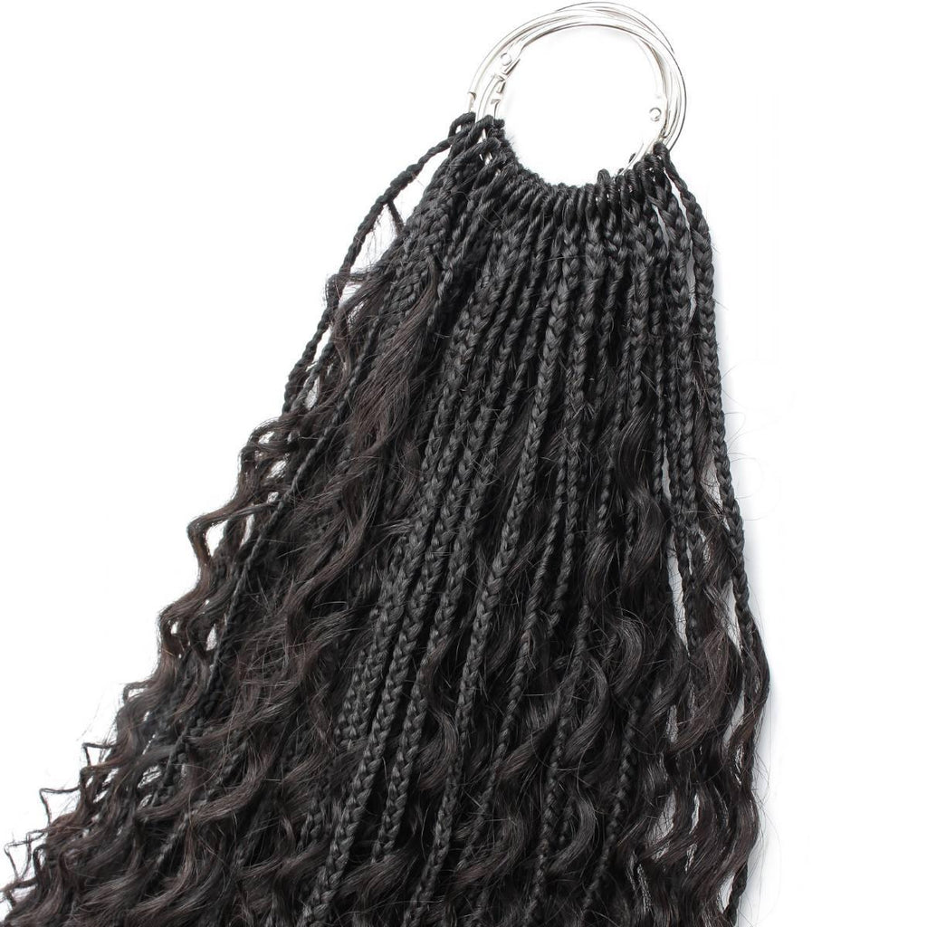 Deep Wave Boho Braids with Human Hair Blend